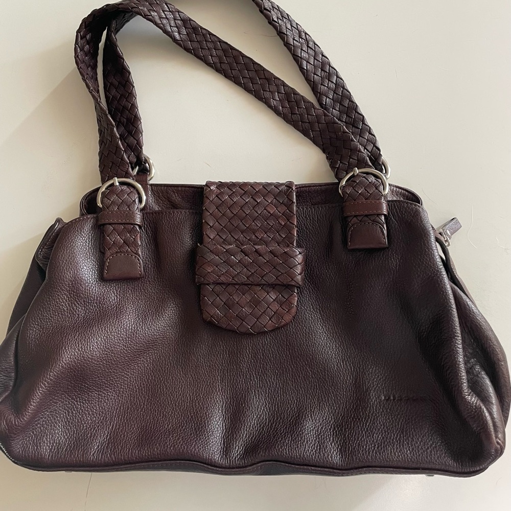 Chic Dark Brown Leather Shoulder Bag